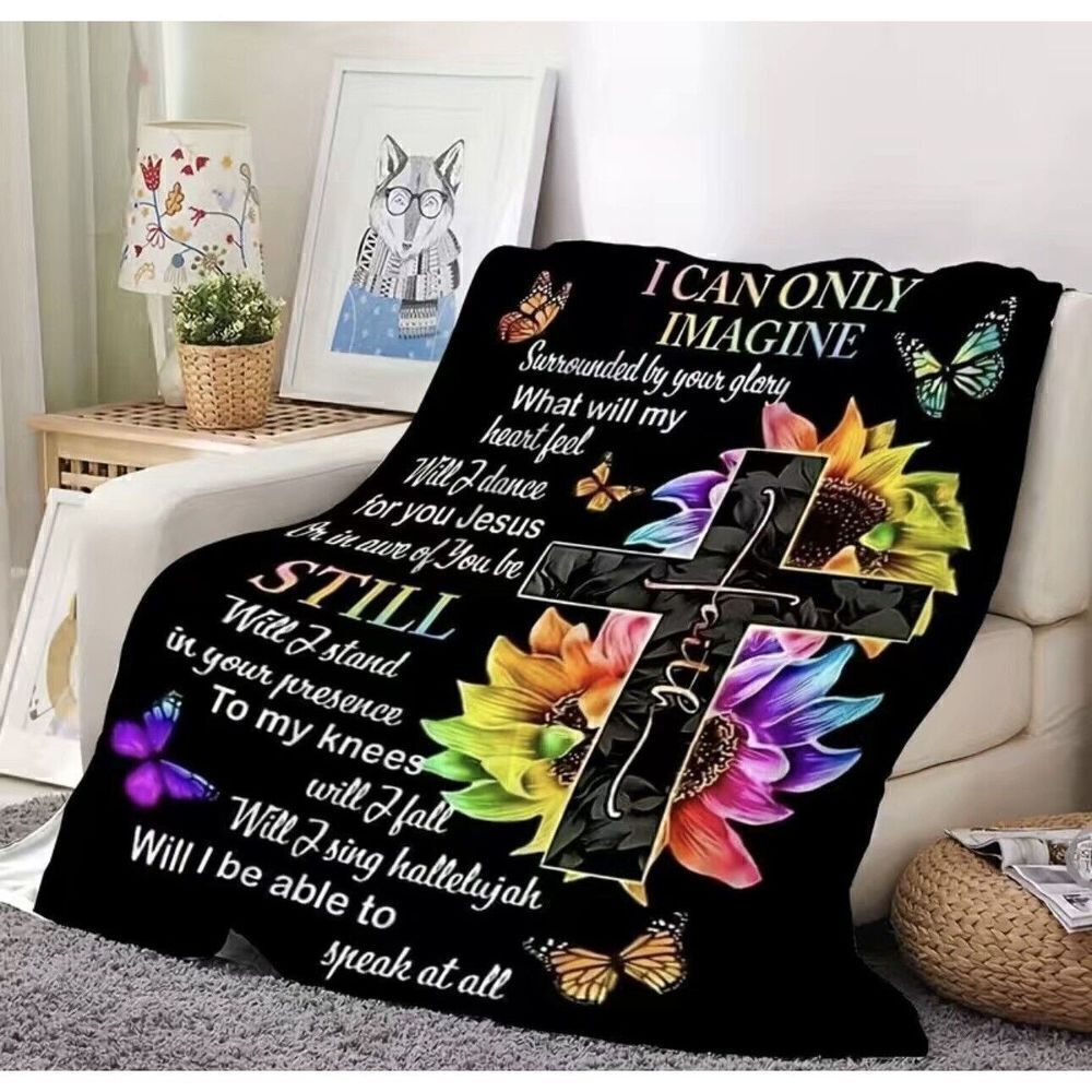 Christian Cross 3D Throw Blanket. 50”x60”. Ultra Soft. NWT. - Picture 3 of 4